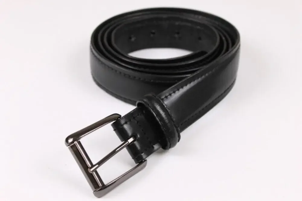 Dickies Genuine Leather Belt Black Men Dress Business Size 50 Graphite Buckle